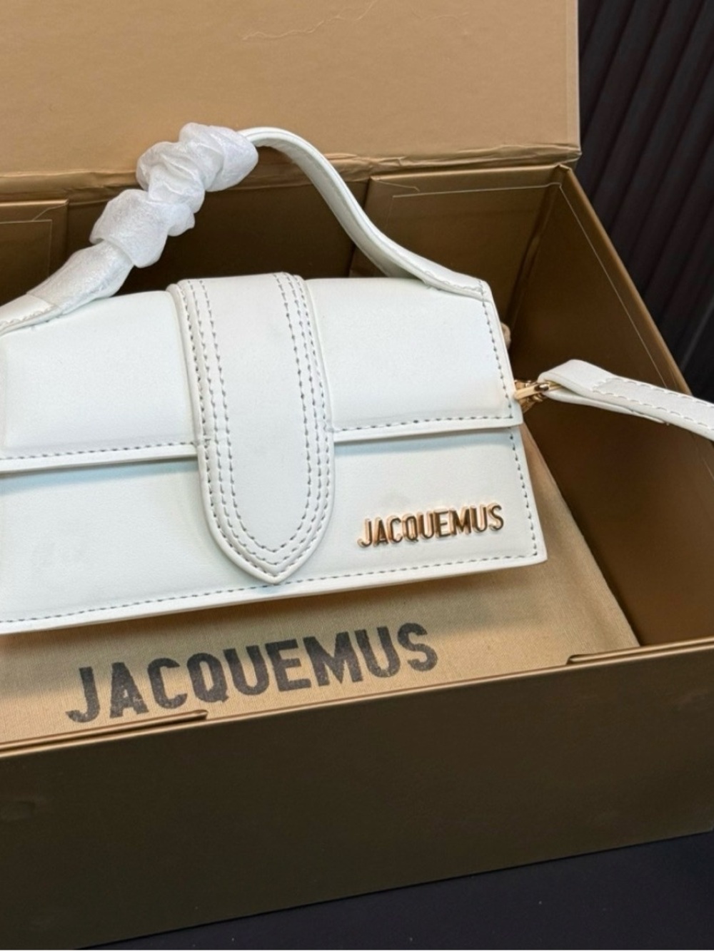 White Leather Crossbody Bag - Picture 2 of 5